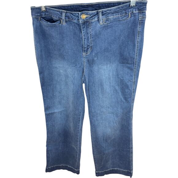 Belle by Kim Gravel Tall TripleLuxe Denim Mini Pkt Trouser Jean 14 V. Indigo - Picture 1 of 13